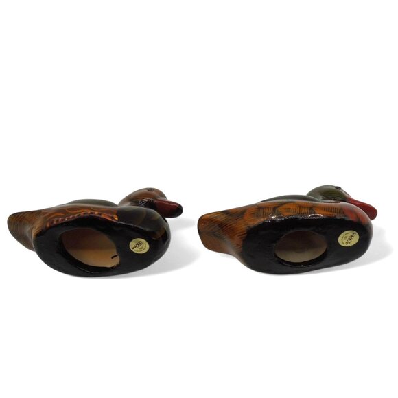 ENESCO DUCK Rustic Figurines Glass Eyes Glossy Vintage Pair 2.5 x 5.1" - Picture 8 of 10